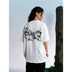 重磅纯棉刺绣短袖T恤男女潮牌上衣衣服夏季情侣美式半袖，男装T恤，星座506A