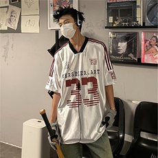 美式冰球服jerseyfit球衣运动缎面透气短袖T恤男女宽松上衣，男装T恤，星座1210-1