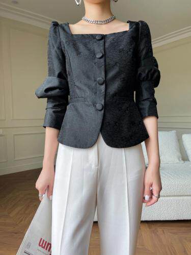 现货花朵提花泡泡袖上衣，其它，LION&CAT(2F)