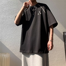 夏季新款美式潮牌简约短袖t恤男宽松设计感上衣T188-P37，男装T恤，星座208-5