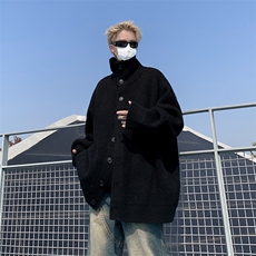B214-P52韩版潮牌纽扣套头针织衫秋季新款高领长袖毛衣男装上衣，男装针织衫/毛衣，星座512-6