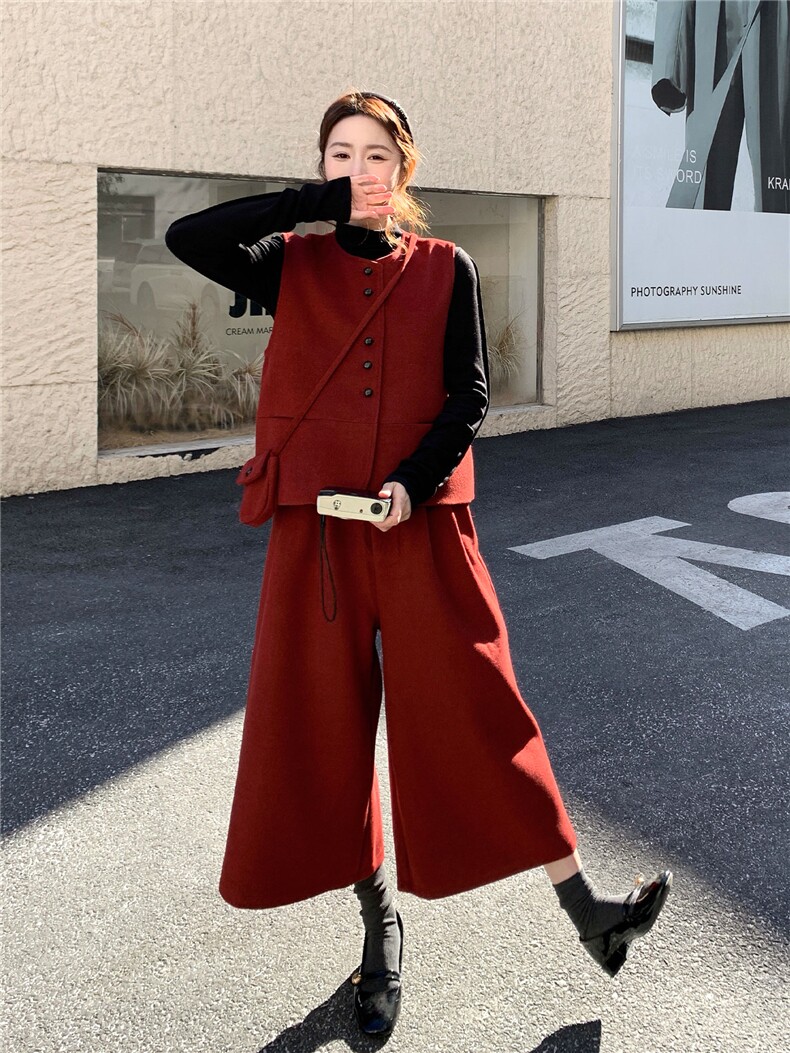 26年春季通勤风马甲阔腿裤套装182-8691-P228K348，女装套装/套裙，帛香坊