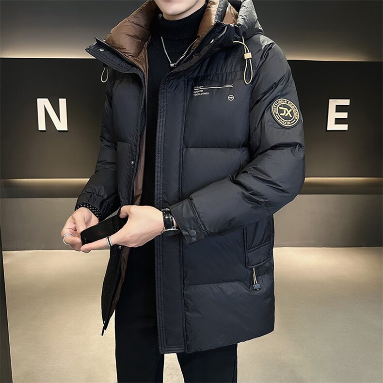 新标50-396-M-4XL-P225成衣中长款连帽羽绒服男外套,男装羽绒服,电商B255