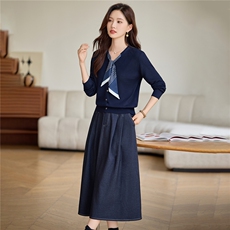 现货毛衣配半身裙两件套，女装套装/套裙，韩派