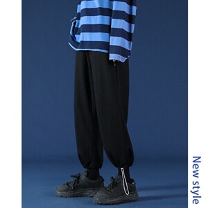 2021秋季新蒙马特日系大码男港风卫裤抽绳九分休闲裤K2056-P35图片