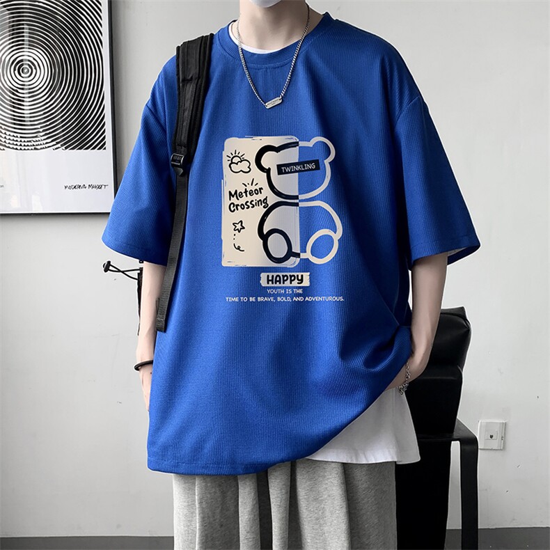 华夫格t恤男短袖男大码五分袖大皂风HT73352-P22,男装T恤,电商A040