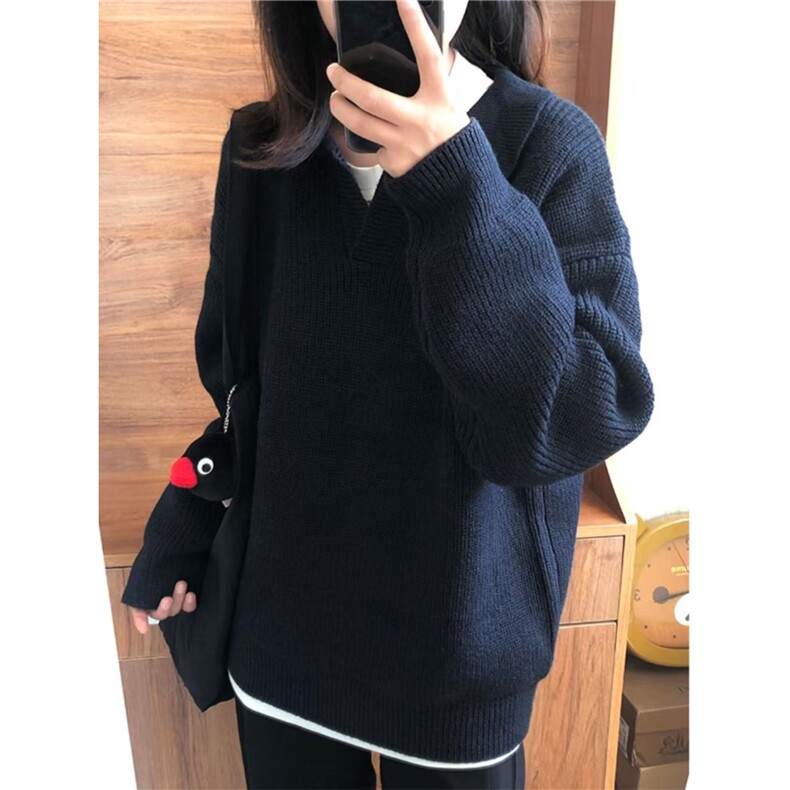 毛衣男秋冬美式复古套头针织衫高级感外套MY5015图片