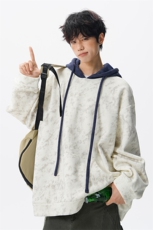 现货WY10166-特P48控88美式复古撞色解构拼接大码男宽松情侣卫衣，男装卫衣，电商A059