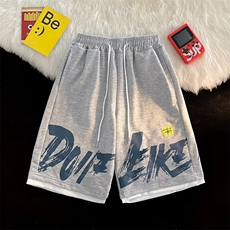 青春流行休闲裤五分裤宽松型潮时尚潮牌男运动裤数字文字百搭字母，男装休闲裤，四季星座218-1