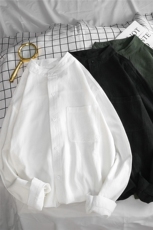 C1061/P28秋装新款男士纯色长袖立领衬衣男士韩版潮流大码衬衫男，男装衬衫，电商A141