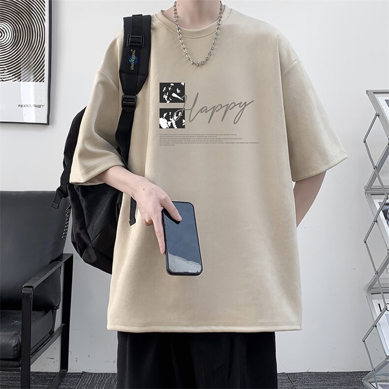 麂皮绒短袖t恤男大码半袖男 JD82431-P25图片