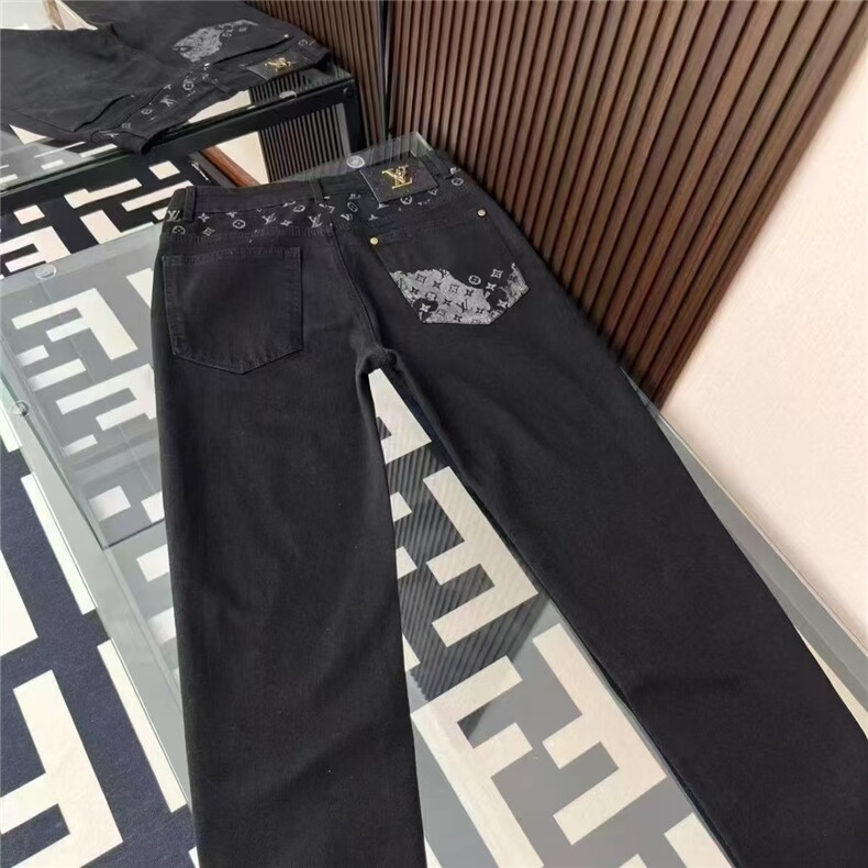 1506/QA050/P50潮牌欧货高端轻暗花印花男士牛仔裤修身韩版裤子,男装牛仔裤,星座1506