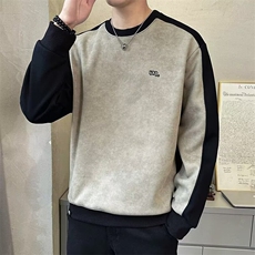 卫衣男士秋冬季潮牌青年打底上衣时尚拼接撞色内搭体恤，男装T恤，星座1013-1