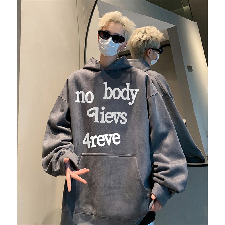 抖音得物供货提供视频秋冬重磅美式麂皮绒连帽卫衣JLM15,男装卫衣,电商A486