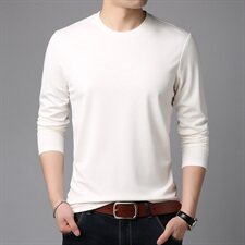B68107钱塘2021-2春季主推大货跑量高品质款男士T恤长袖，男装T恤，钱塘207-2