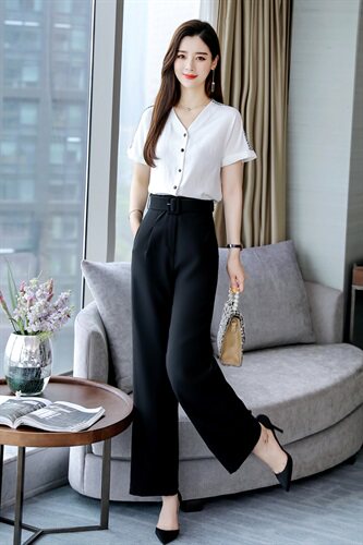 2021短袖v领新款女上衣夏装连肩袖休闲衬衣韩版宽松百搭时尚衬衫,女装衬衫,星宇服饰