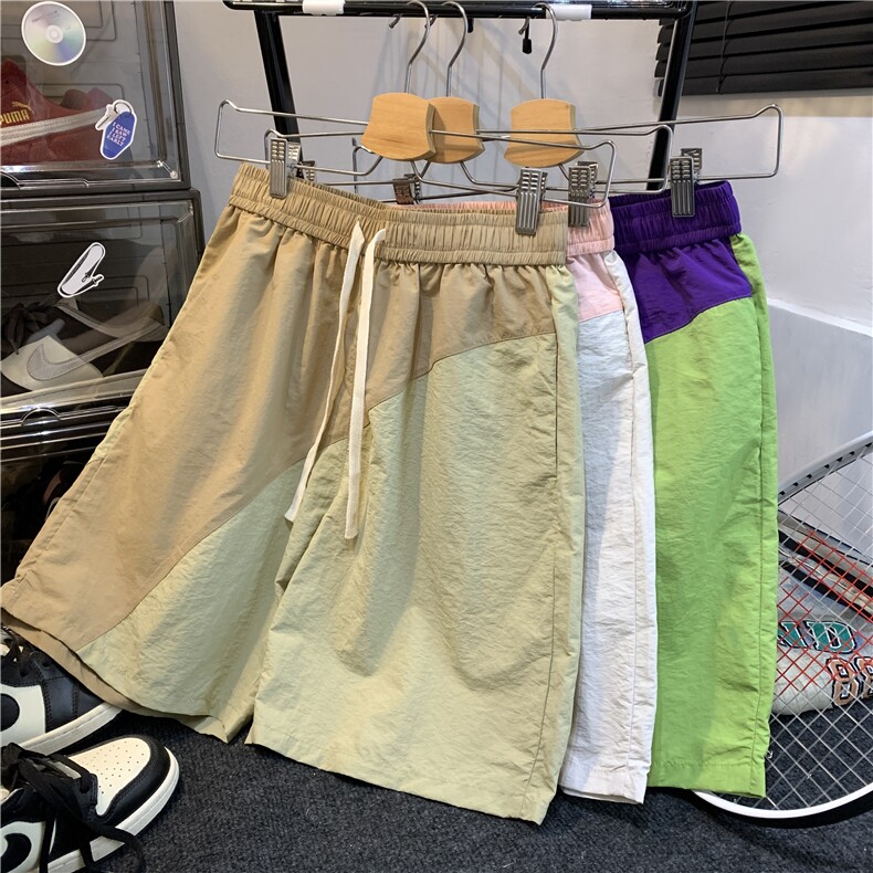 夏季冰丝拼接短裤宽松休闲运动沙滩裤五分裤DK17-P28，男装牛仔裤，星座222-7