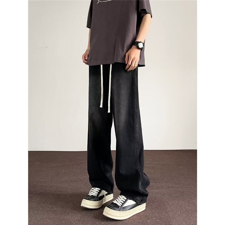 DM758-P43春季牛仔裤男2025春季vibe潮牌高街痞帅百搭宽松微喇裤,男装牛仔裤,星座603-2