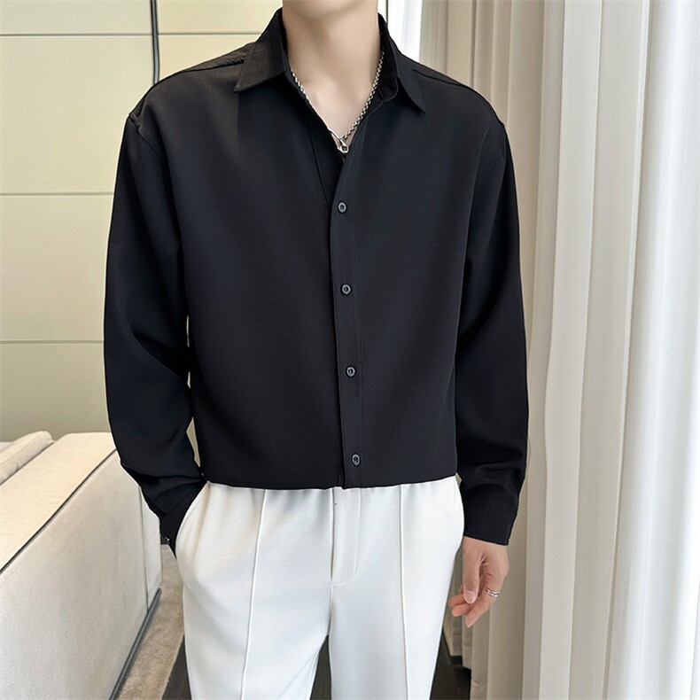 B216CS365P552025秋装新款男士长袖衬衫V领衬衣轻熟风,男装衬衫,电商B216（原B302）