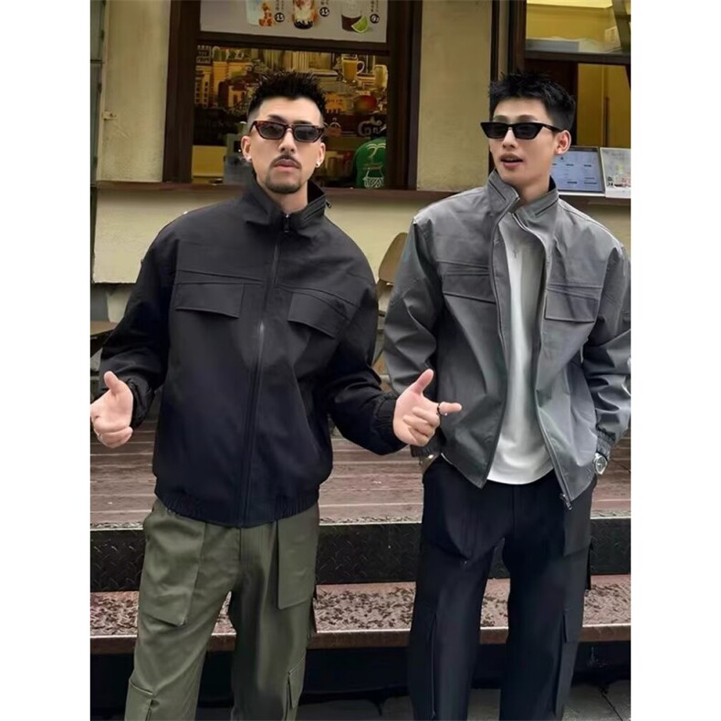 W10513-P68网图现货流行气质潮流夹克简约百搭日系原宿外套,男装夹克,星座1608
