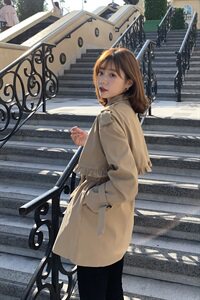 年后出货！2021春季收腰花边短款风衣165A-2005-P110-K178图片