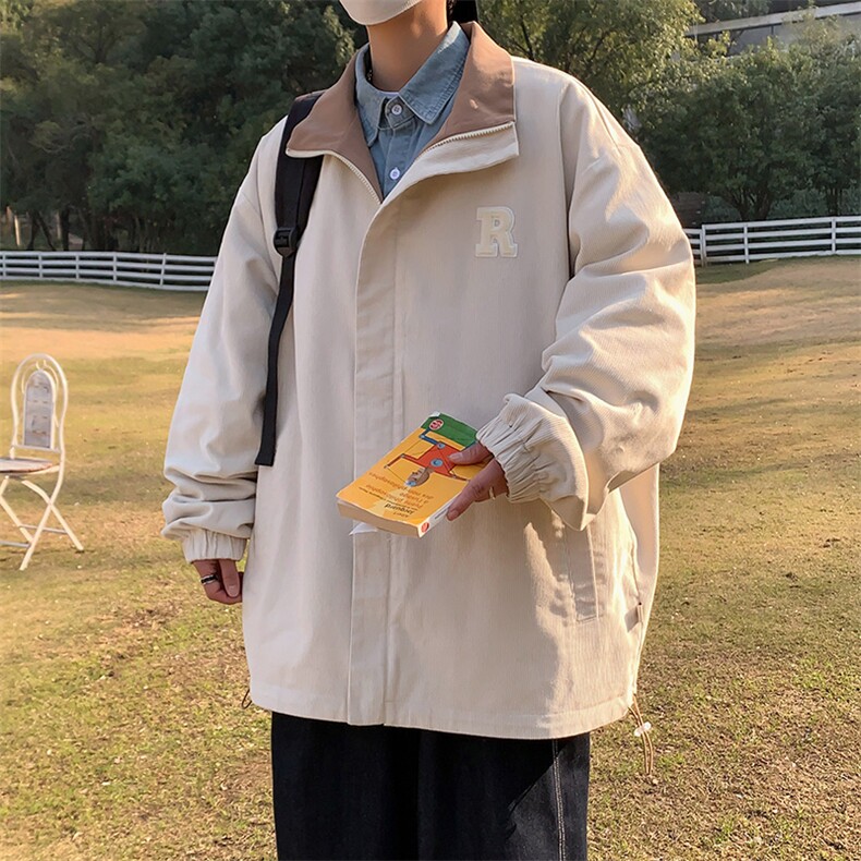 春秋简约新款潮牌双面穿立领夹克宽松休闲夹克外套JK92360-P80,男装夹克,电商A128