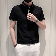 3032-P40polo衫短袖男士夏季新款修身透气珠地棉男士半袖T恤翻领，男装Polo衫，电商D310B