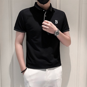 3032-P40polo衫短袖男士夏季新款修身透气珠地棉男士半袖T恤翻领图片