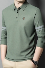 R-GJB2398春秋男士长袖翻领华夫格T恤衫商务休闲男装青年polo衫，男装T恤，电商B360
