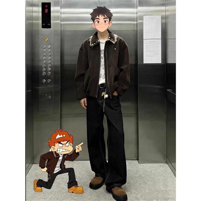有货DK8281-特批38黑色牛仔裤男款春秋美式高街牛仔裤图片