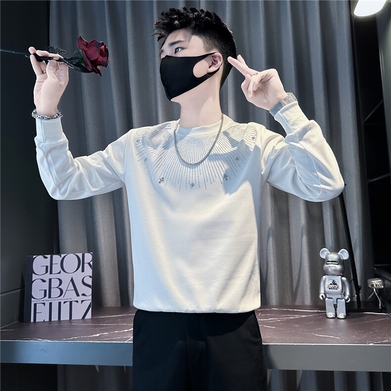 高级感烫钻卫衣男社会小伙店主风301C-WY61-P58控78,男装卫衣,星座301C（原B323）