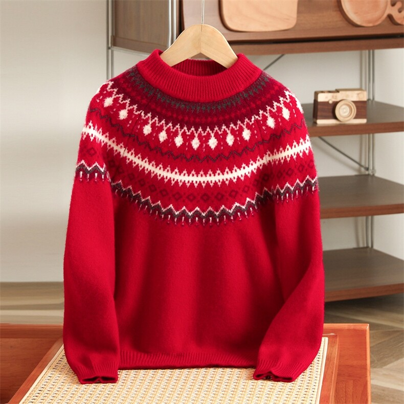 2025时尚百搭通勤简约休闲加厚费尔岛羊毛衫，童装儿童羊毛衫，牧皓研