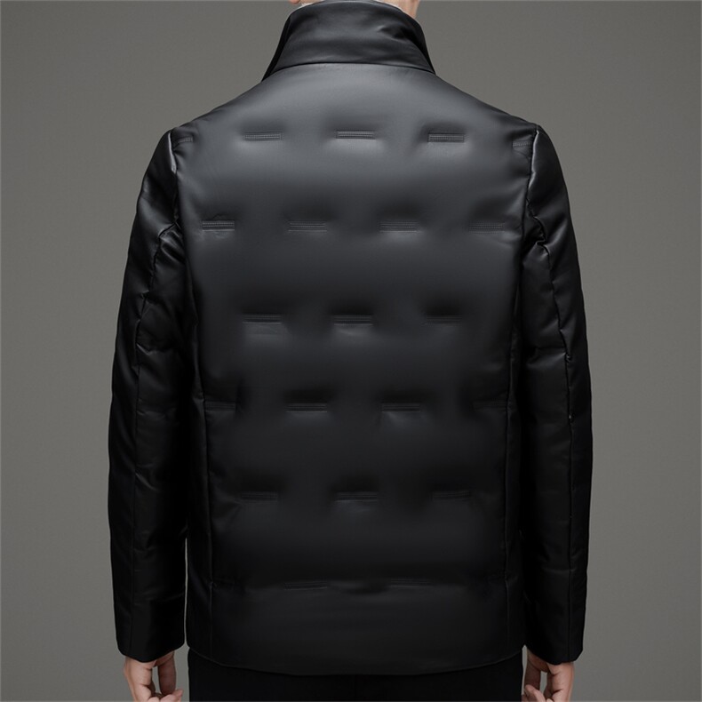 冬季白鸭绒皮羽绒服男装御寒休闲加绒加厚脱卸毛领保暖高端外套,男装羽绒服,钱塘6003（原4033）