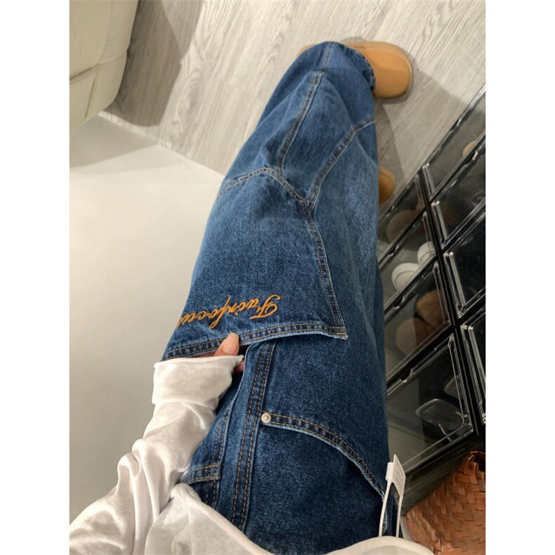 女风高质量美式复古刺绣弯刀裤牛仔裤ZK0304-P55,男装牛仔裤,星座313A(原308A-2)