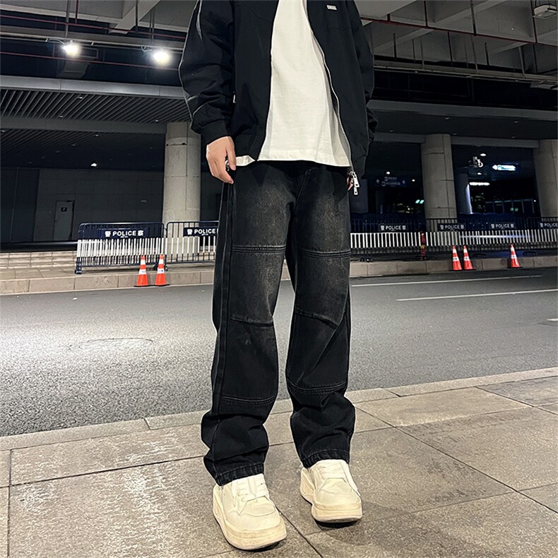 美式高街vibe风直筒长裤欧美痞帅男hiphop复古水洗牛仔裤,男装牛仔裤,星座301D-4(原星座1004-4）