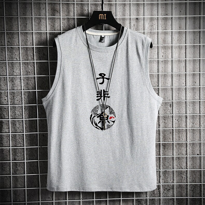 BX25070-P20港风运动汗背心男大码汗衫男无袖T恤男网格挂拍,男装T恤,电商A040A