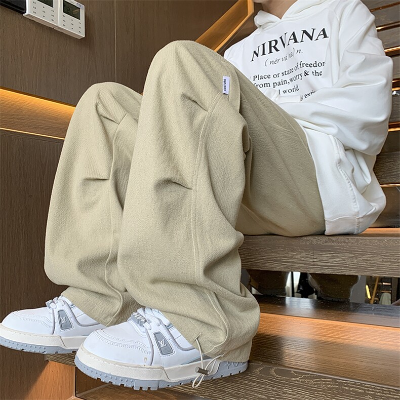 新款水洗工装打褶休闲裤XZ604-KG92-P50控78,男装工装外套,星座604