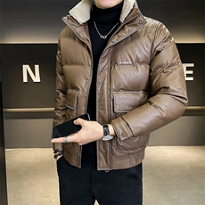 冬季店主皮羽绒服简约毛领保暖品质数据款重工外套男6289-P195，男装羽绒服，电商D327