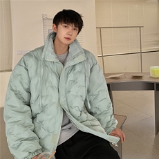 1定制面料棉衣大码M-5XL港风情侣半高领棉服外套男8707P125控168，男装棉衣，星座226-2