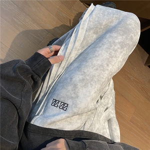 秋季新款潮流扎染褶皱宽松休闲束脚脏脏裤B315-K24301-特p40控78图片
