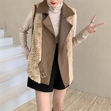 拼皮颗粒马甲，女装马甲，吉之红