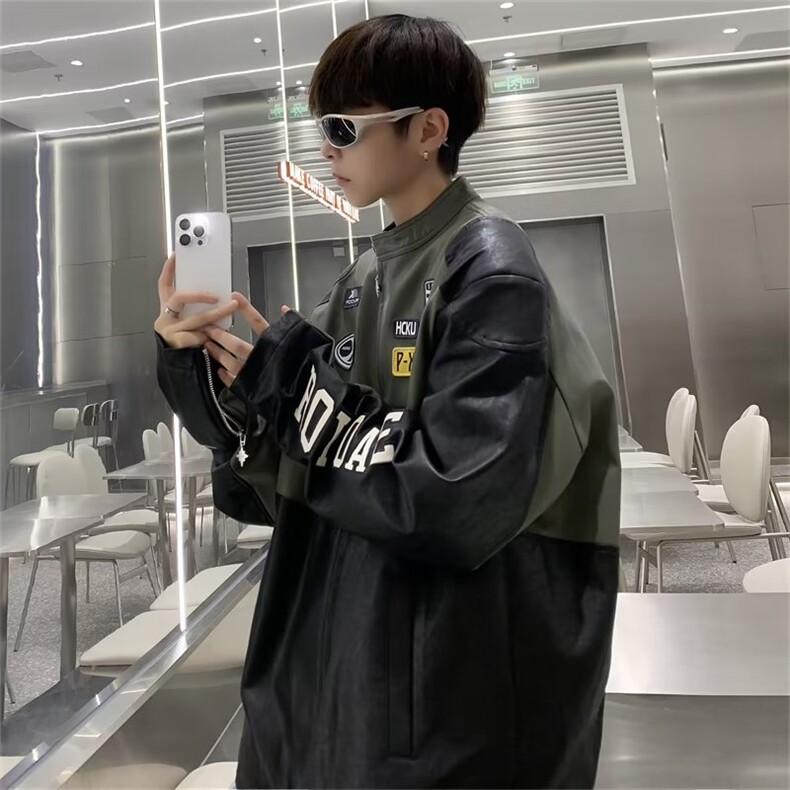 秋季青春流行男夹克文艺潮PU皮全机绣外套QJ43P85,男装夹克,星座1116-2