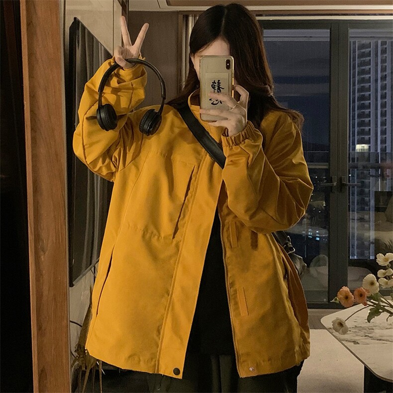 冲锋衣女款2025新款春秋款宽松防风防水户外登山服夹克C837-P100图片