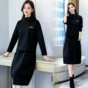 时尚套裙两件套中高领休闲舒适女2022年春季,女装套装/套裙,凝聚力