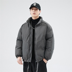 现货冬季美式休闲加厚雪山外套夹克立领纯色三防户外工装棉服，男装夹克，电商A486-1