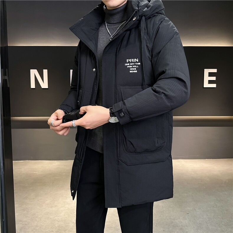 中长款羽绒服男冬季2024新款连帽加厚冬装外套B240-YR813-P235,男装羽绒服,电商B240