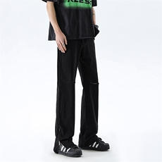 B221美式ins高街暗黑修身拉链破洞弹力牛仔裤LK24181-P60控78，男装牛仔裤，电商B221