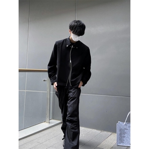 【有货】黑色垫肩短款西装外套男高级感痞帅行政夹克Y160CC-特P60图片