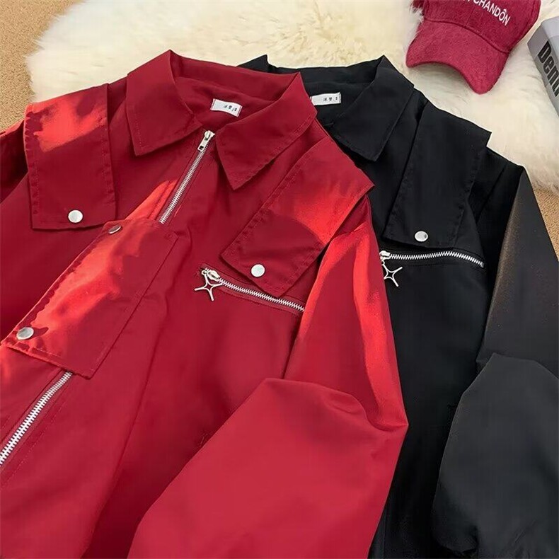 设计感解构飞行员夹克男美式潮流cleanfit上衣春秋季宽松情侣外套，男装夹克，星座601-1