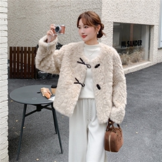 仿水貂绒洋气环保皮草皮毛一体女冬款加厚保暖毛茸茸短款毛绒外套，女装棉衣/棉服，维壹